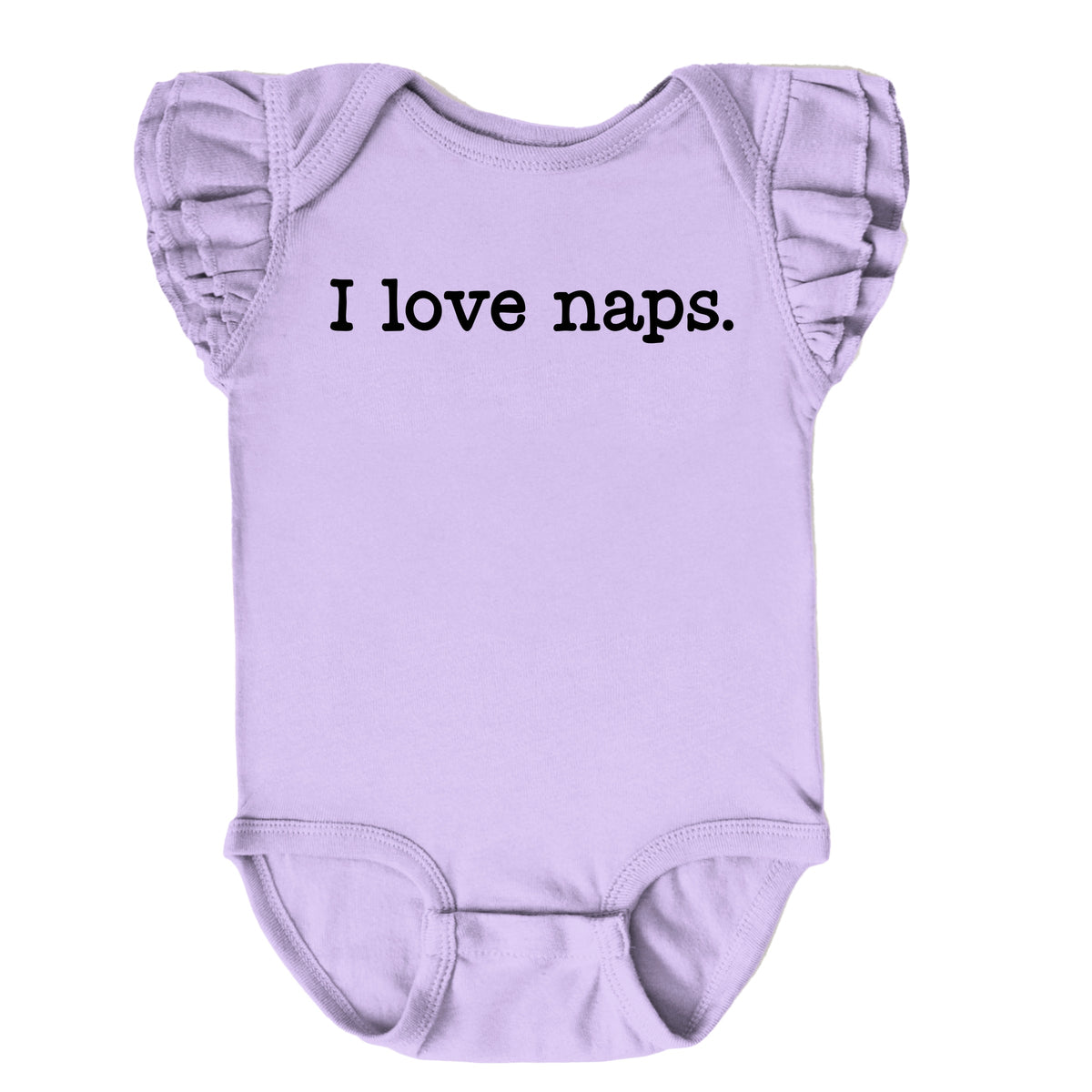 I Love Naps - Baby Flutter Sleeve Bodysuit