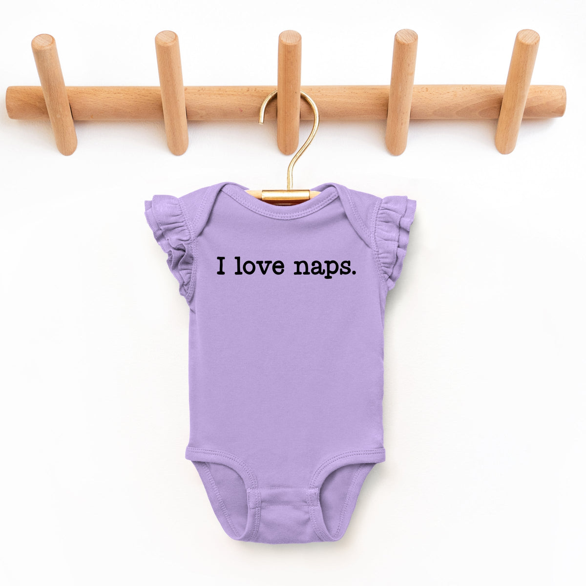 I Love Naps - Baby Flutter Sleeve Bodysuit