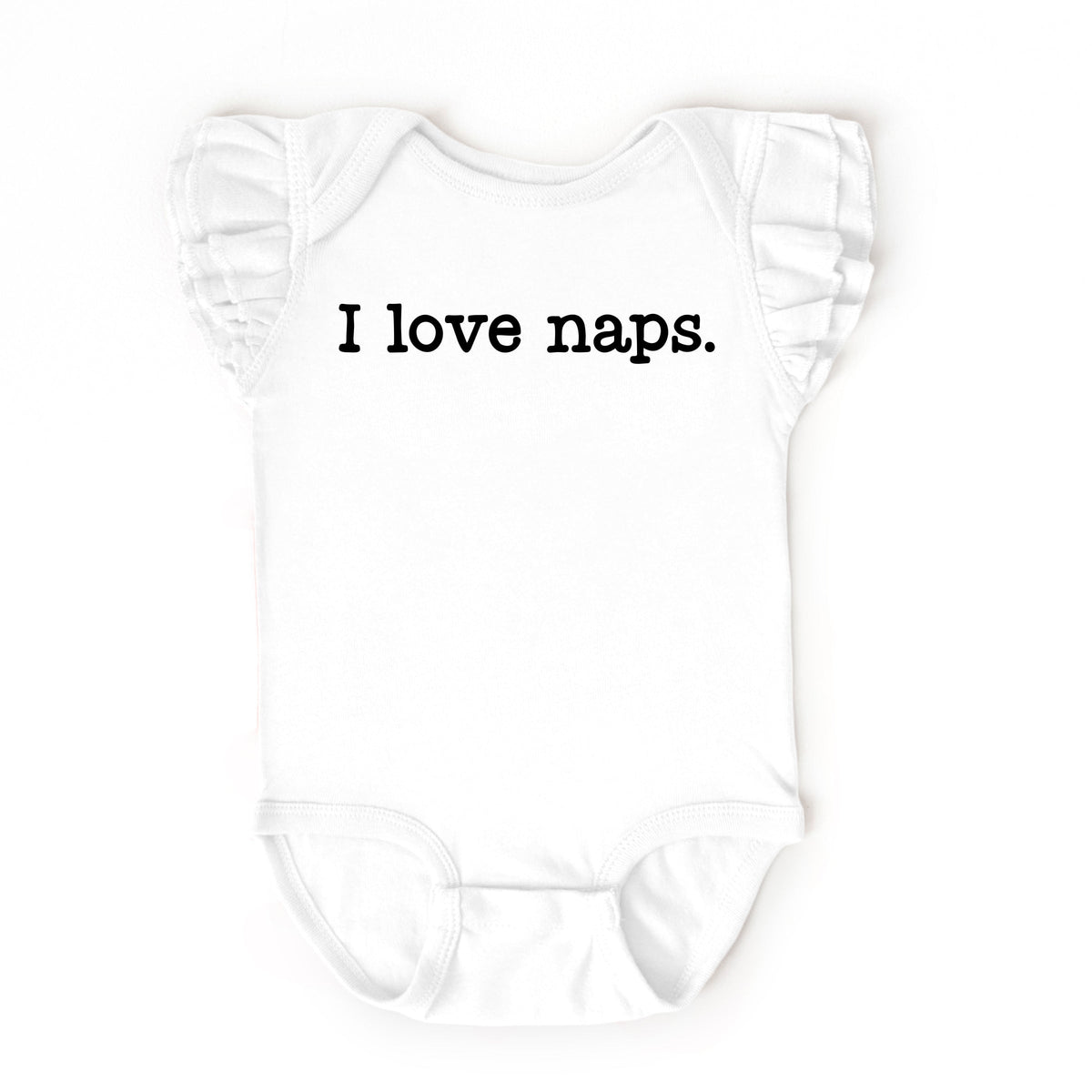 I Love Naps - Baby Flutter Sleeve Bodysuit