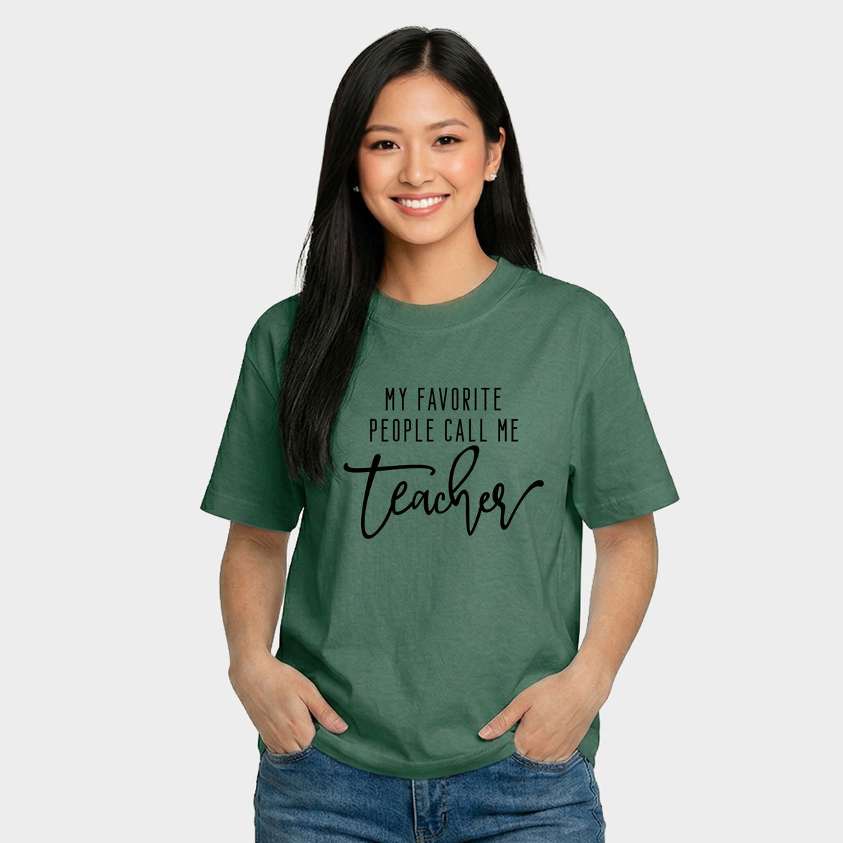 My Favorite People Call Me Teacher - Women's Relaxed Boxy Tee