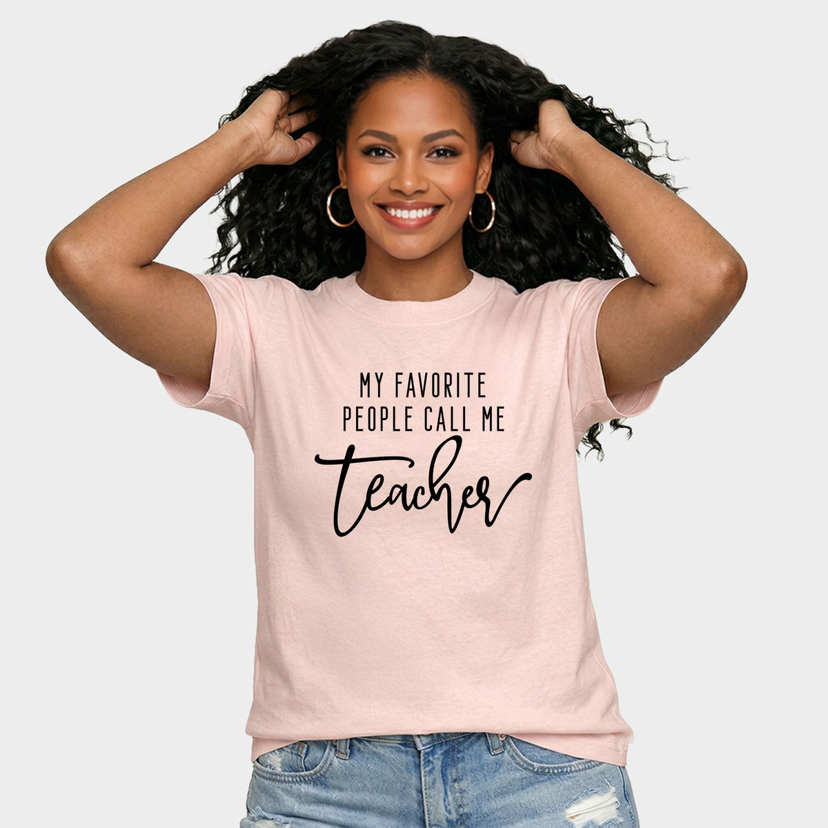 My Favorite People Call Me Teacher - Women's Relaxed Boxy Tee
