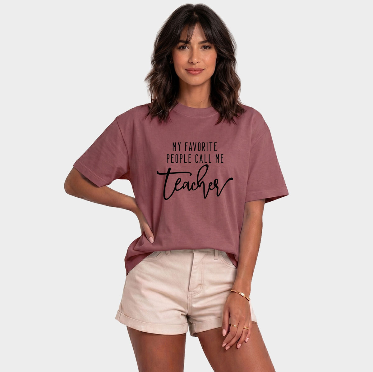 My Favorite People Call Me Teacher - Women's Relaxed Boxy Tee