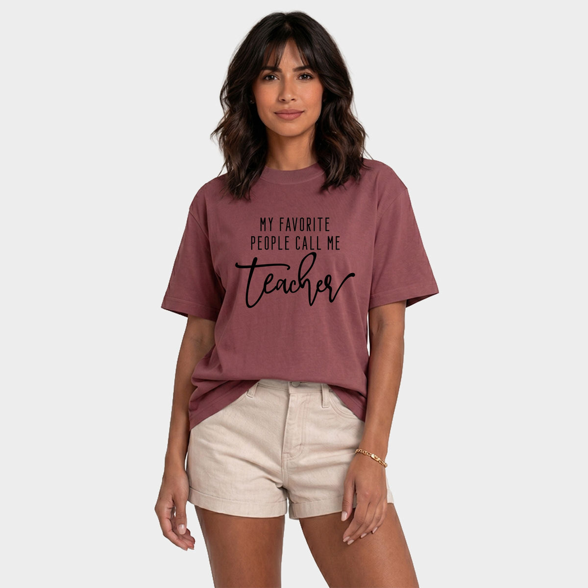 My Favorite People Call Me Teacher - Women's Relaxed Boxy Tee