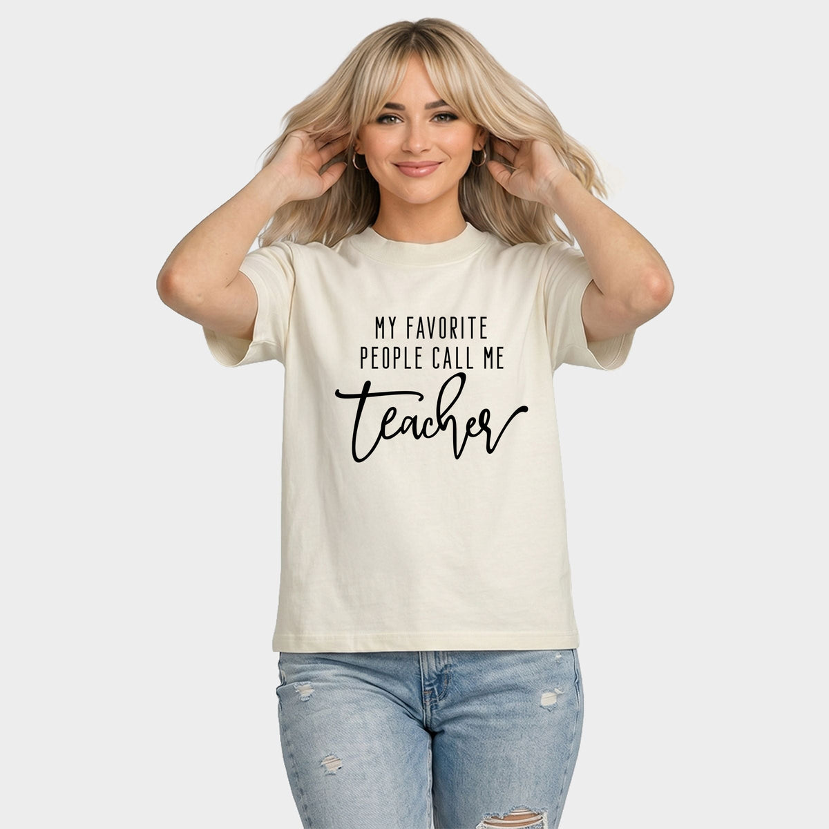 My Favorite People Call Me Teacher - Women's Relaxed Boxy Tee