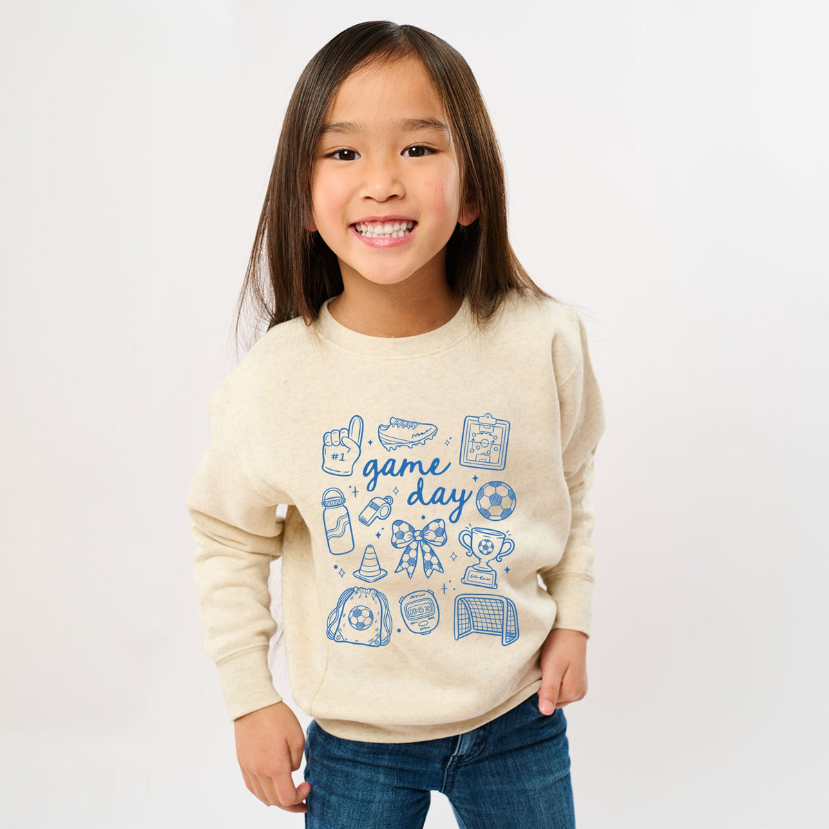 Game Day Soccer Sketched Collage - Youth Graphic Sweatshirt