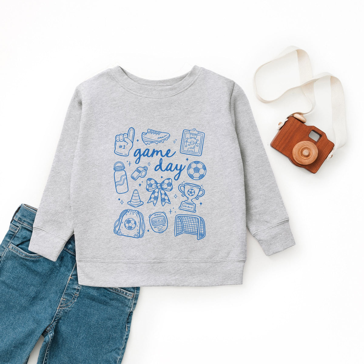 Game Day Soccer Sketched Collage - Youth Graphic Sweatshirt