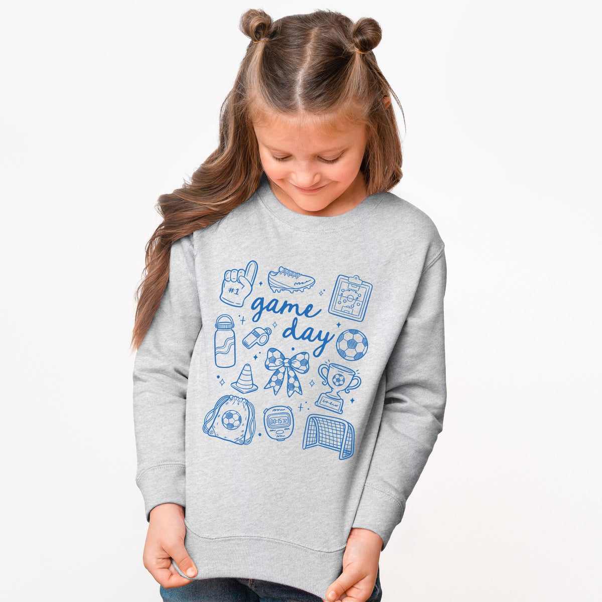Game Day Soccer Sketched Collage - Youth Graphic Sweatshirt