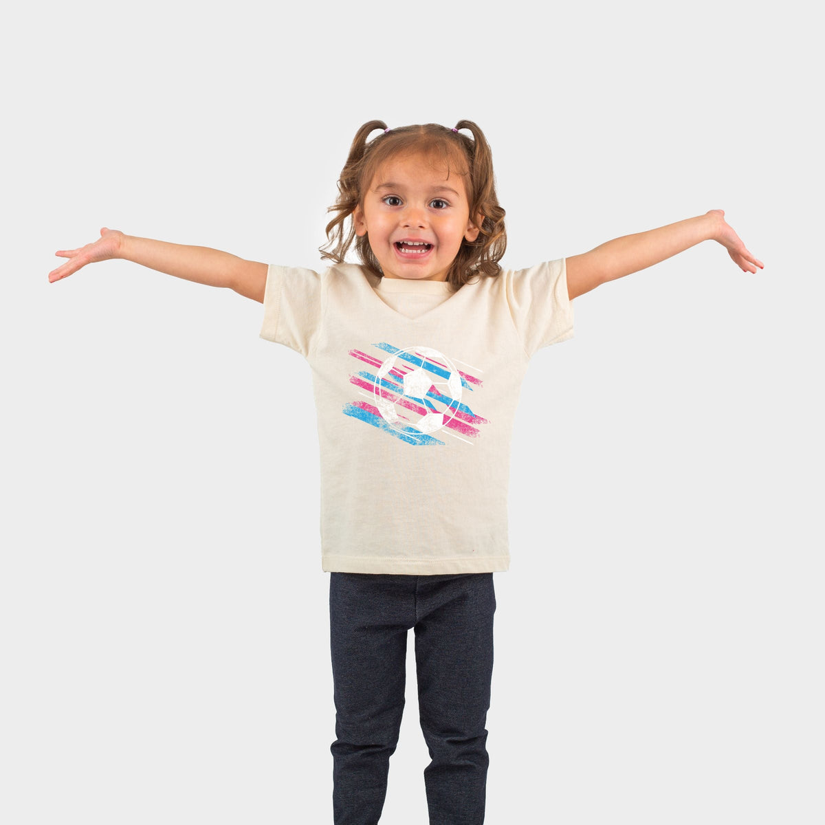 Soccer Pink and Blue - Toddler Short Sleeve Graphic T-Shirt