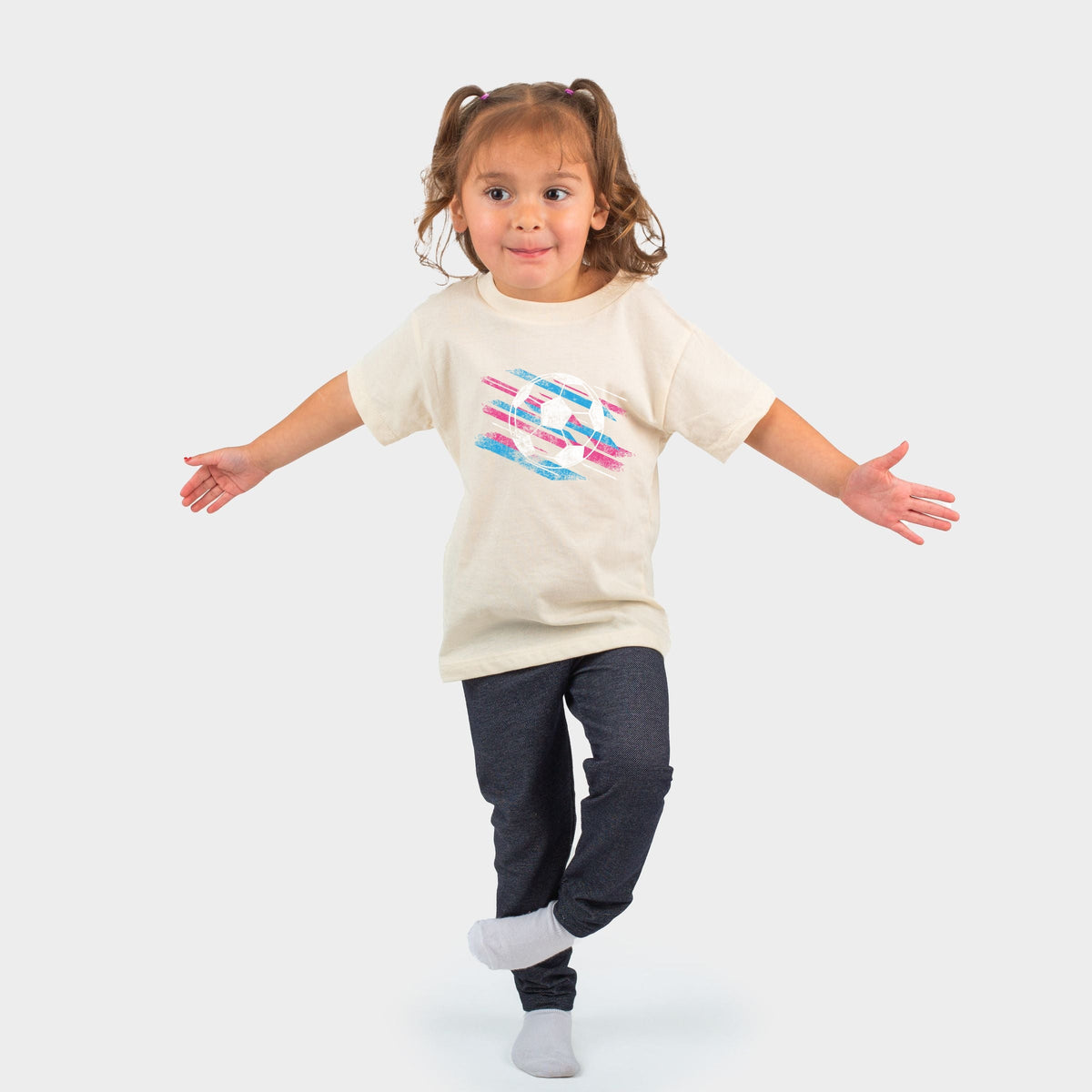 Soccer Pink and Blue - Toddler Short Sleeve Graphic T-Shirt