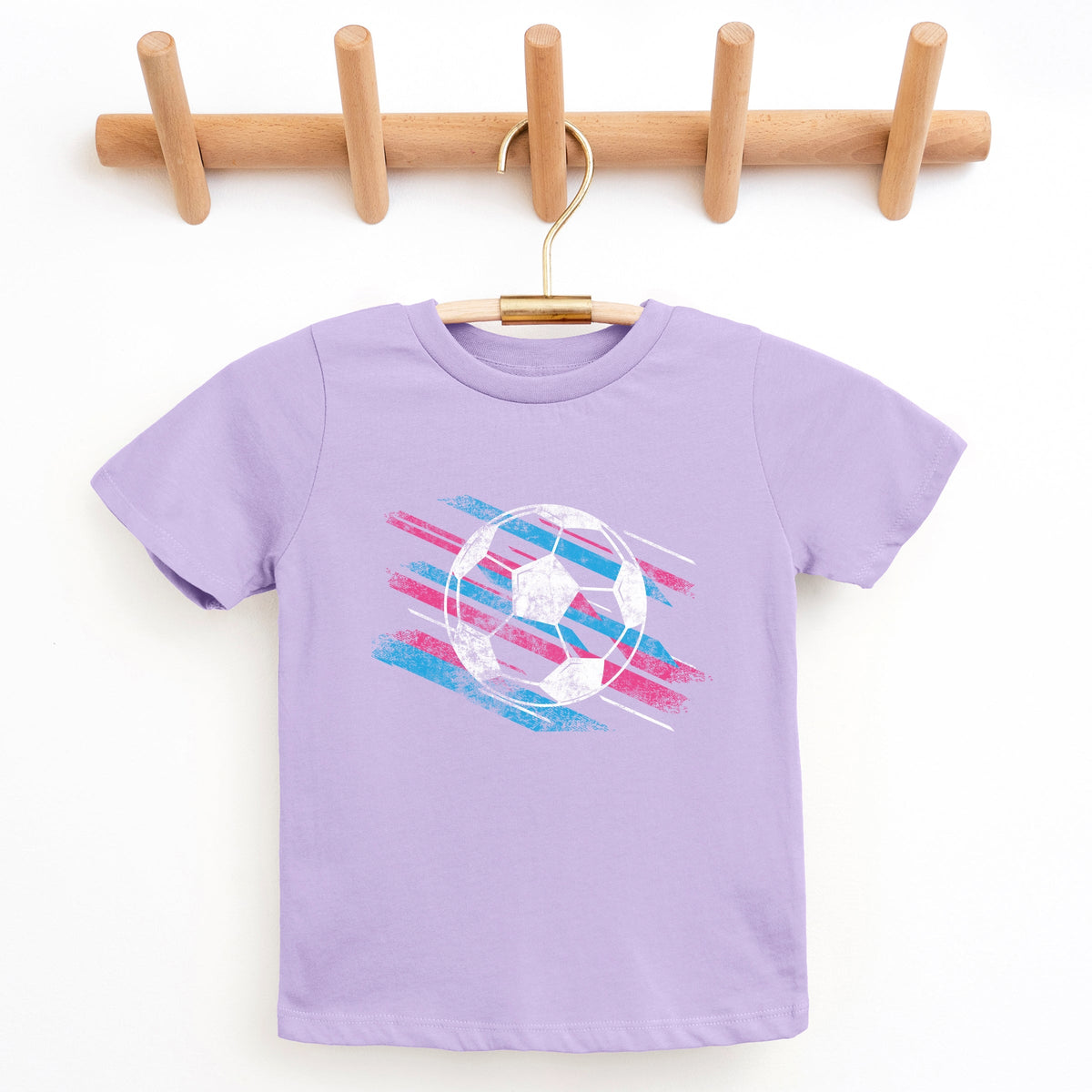 Soccer Pink and Blue - Youth Short Sleeve Graphic T-Shirt