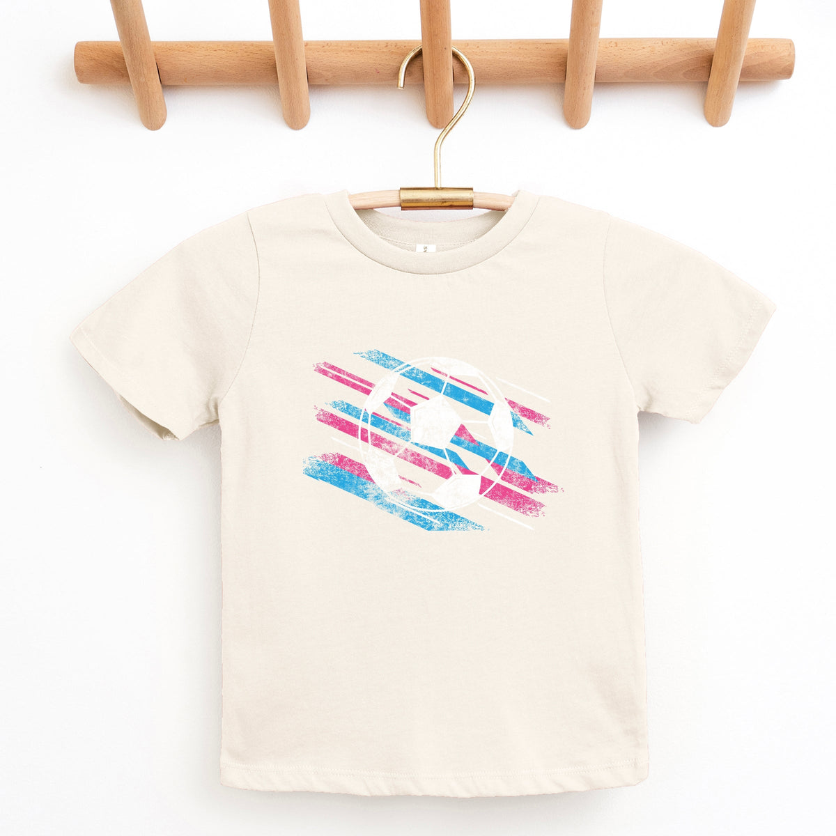 Soccer Pink and Blue - Youth Short Sleeve Graphic T-Shirt