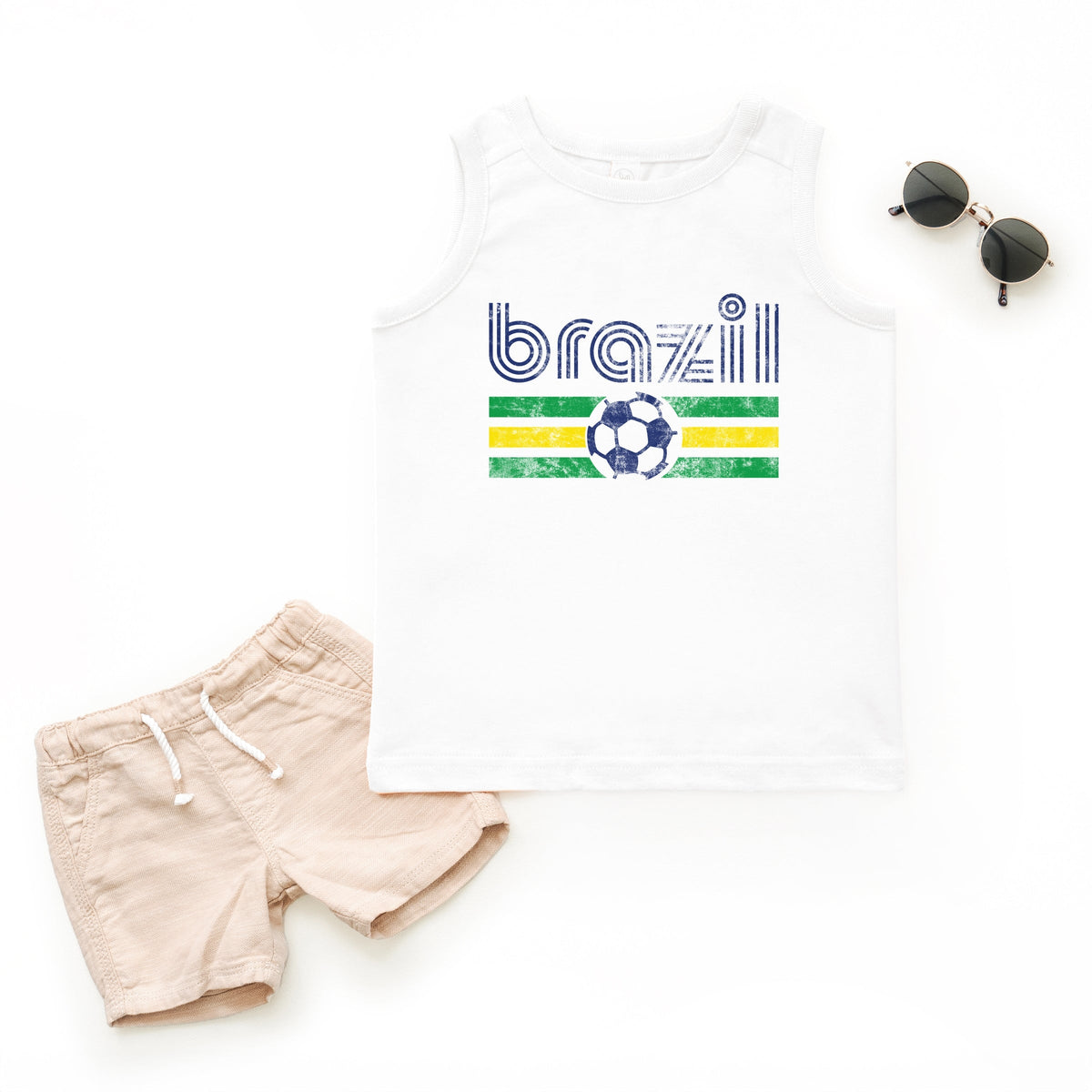 Brazil Soccer Flag - Toddler Graphic Tank