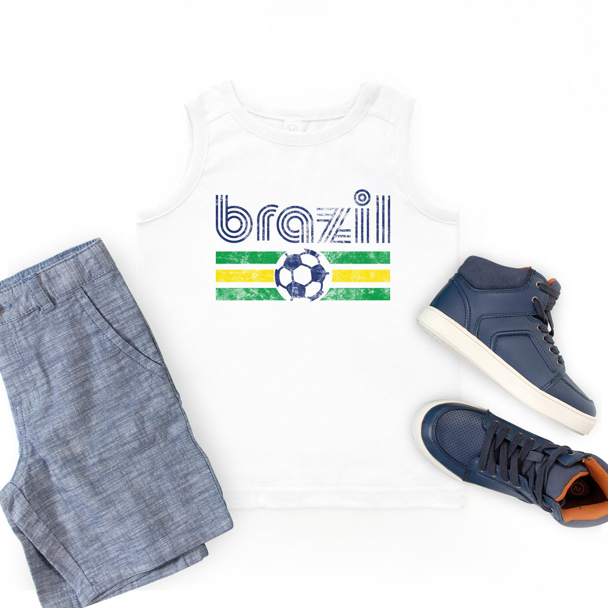 Brazil Soccer Flag - Youth Tank Top