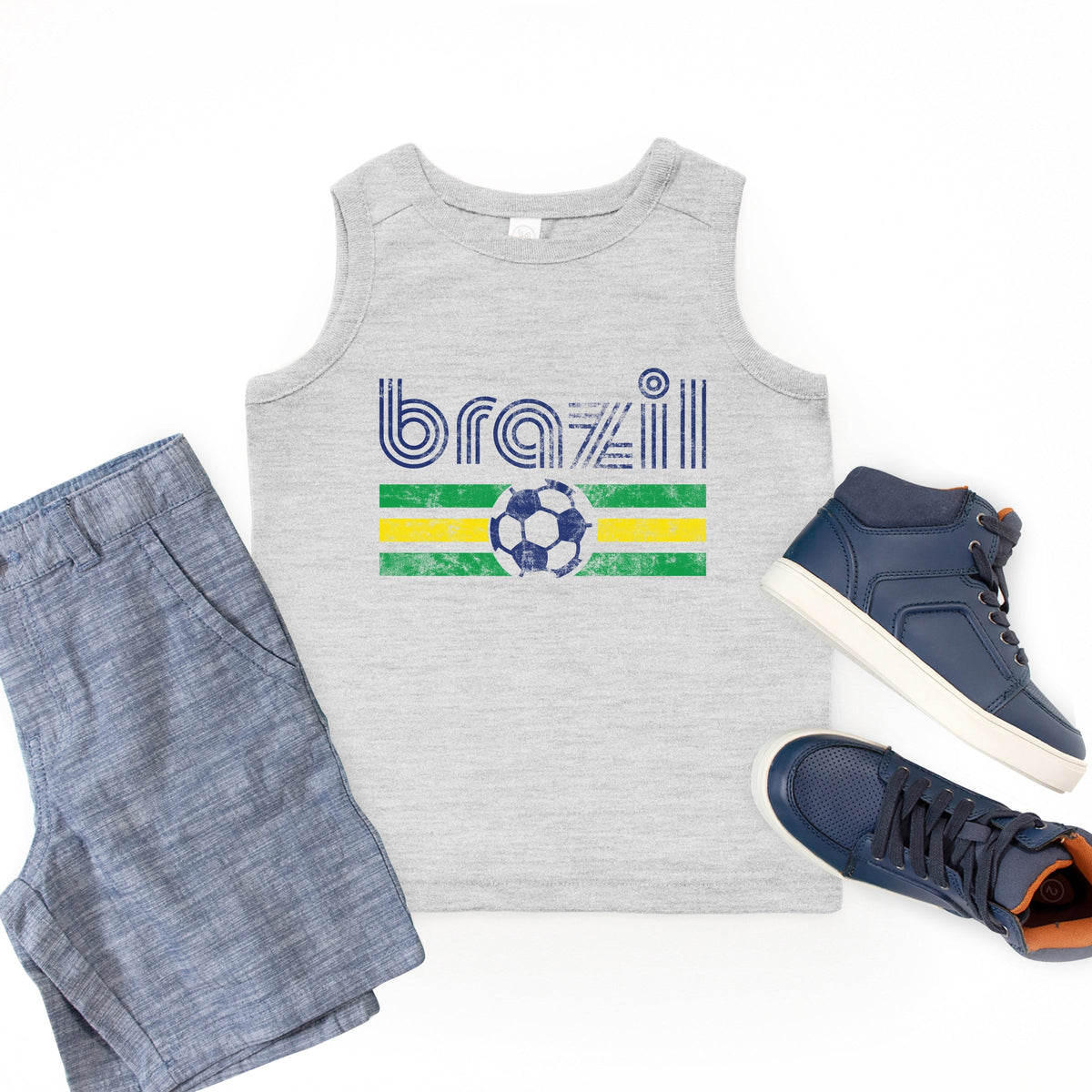 Brazil Soccer Flag - Youth Tank Top