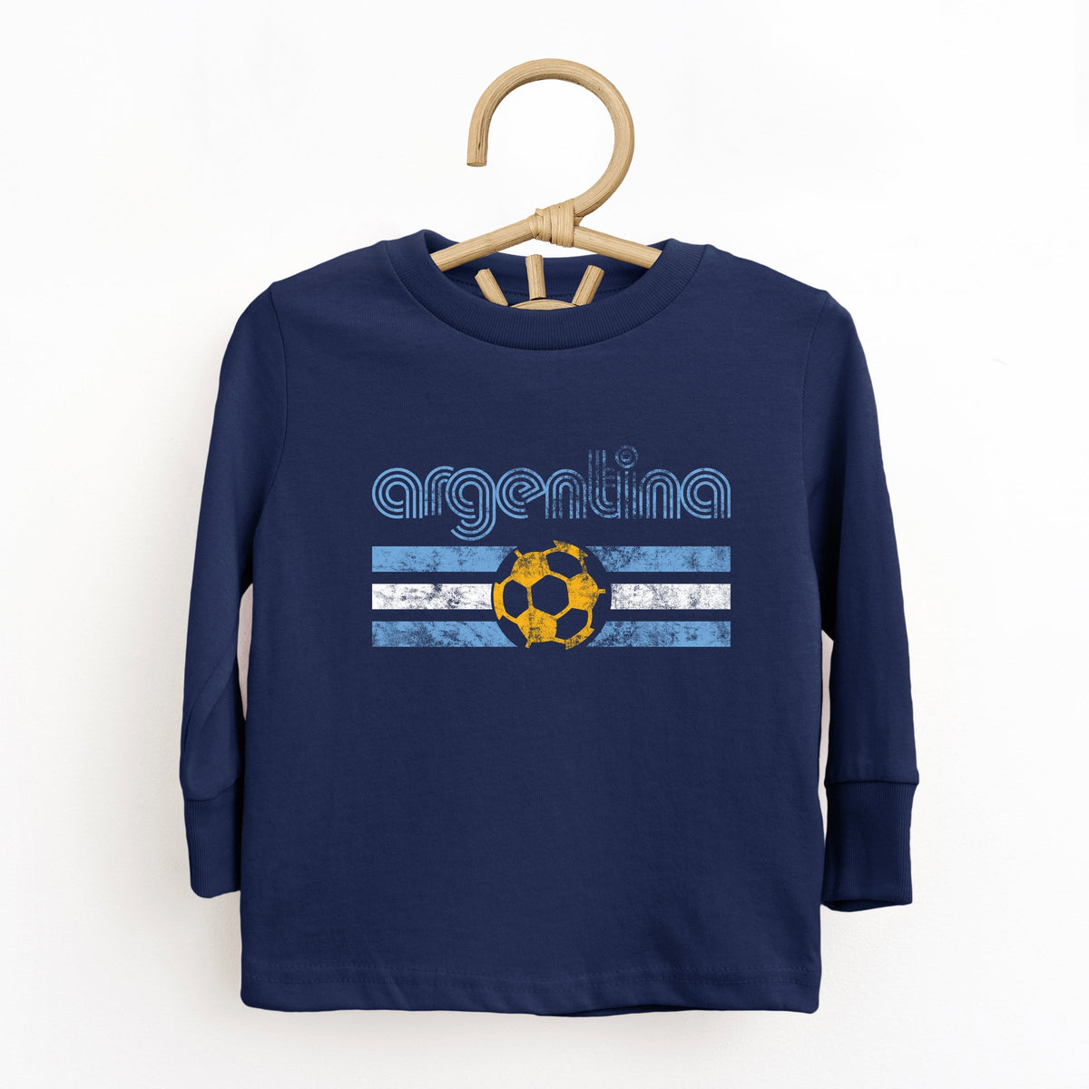 Argentina Soccer Flag - Toddler Long Sleeve Graphic Tee