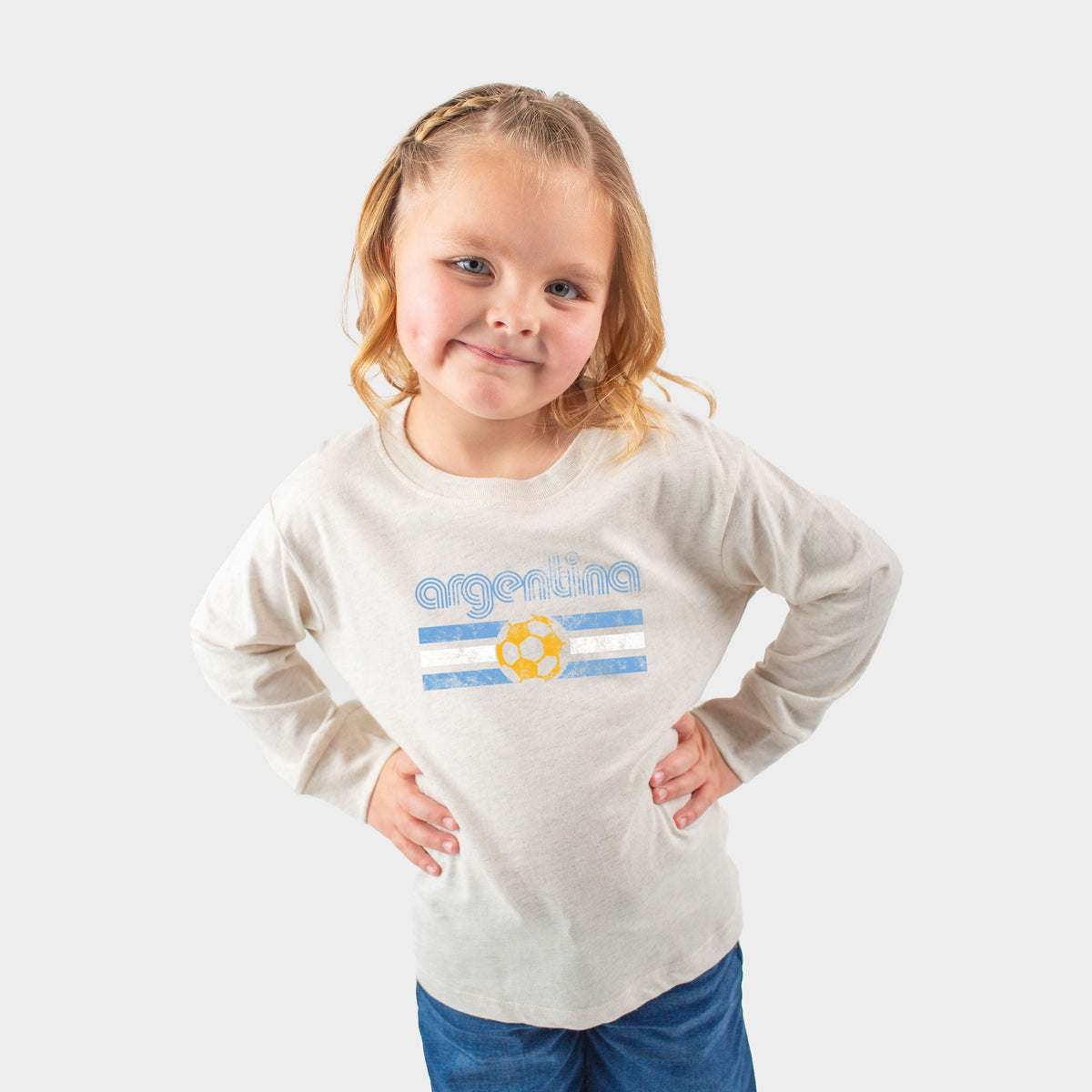 Argentina Soccer Flag - Toddler Long Sleeve Graphic Tee