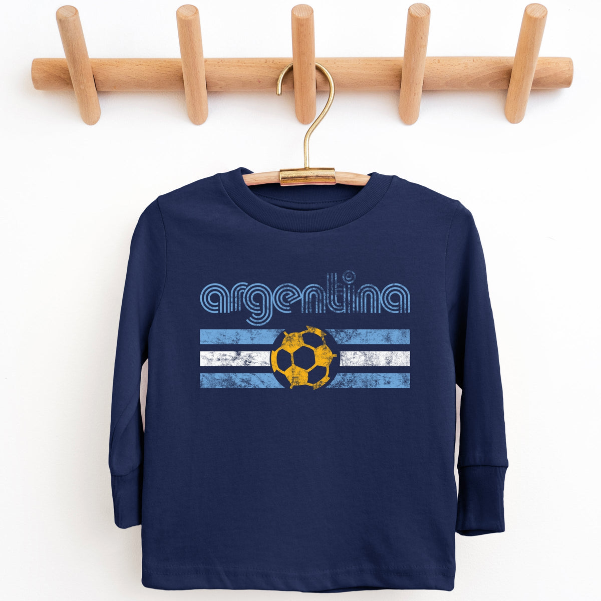 Argentina Soccer Flag - Youth Long Sleeve Graphic T-Shirt