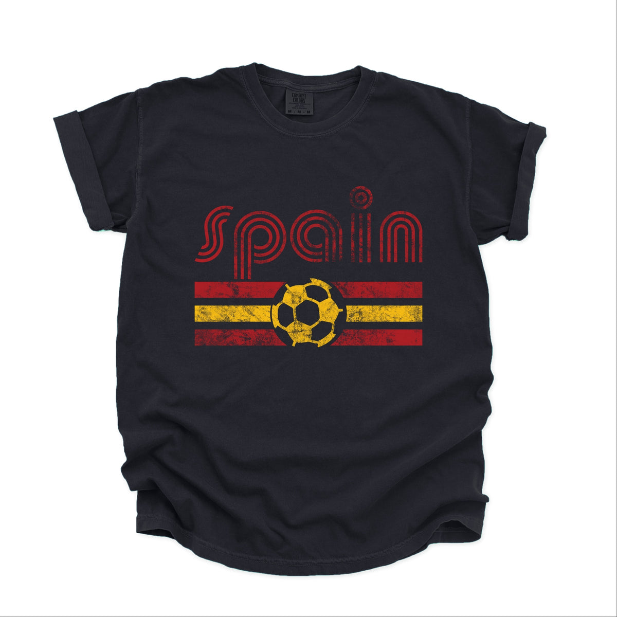 Spain Soccer Flag - Women's Garment Dyed Graphic T-Shirt