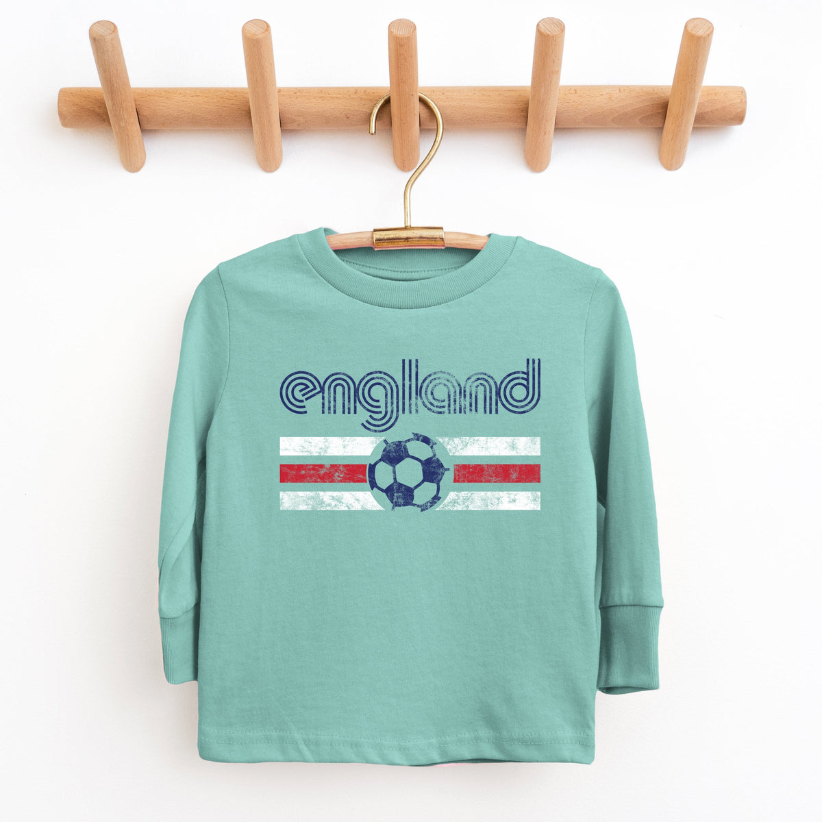 England Soccer Flag - Youth Long Sleeve Graphic T-Shirt