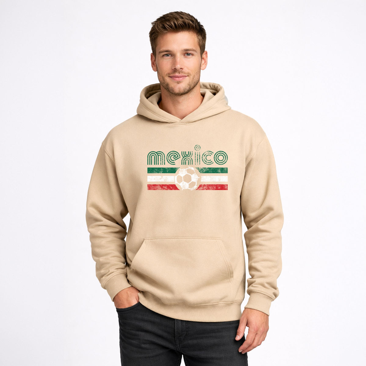 Mexico Soccer Flag - Men's Graphic Hoodie