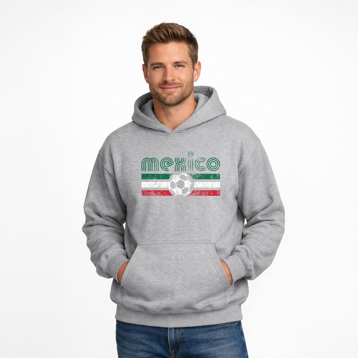 Mexico Soccer Flag - Men's Graphic Hoodie