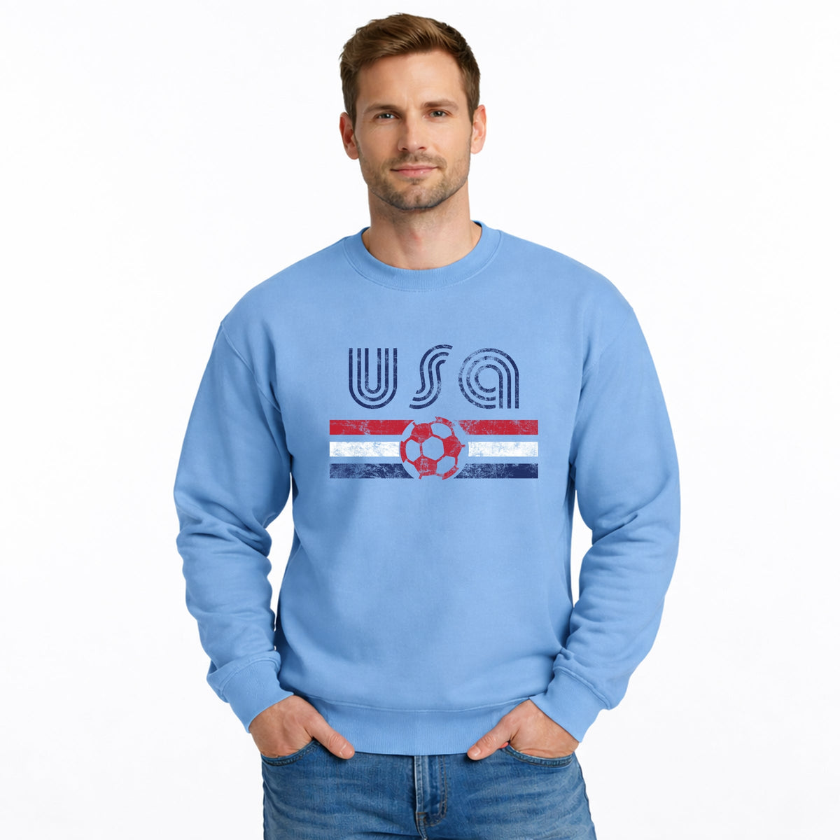 USA Soccer Flag - Men's Graphic Sweatshirt