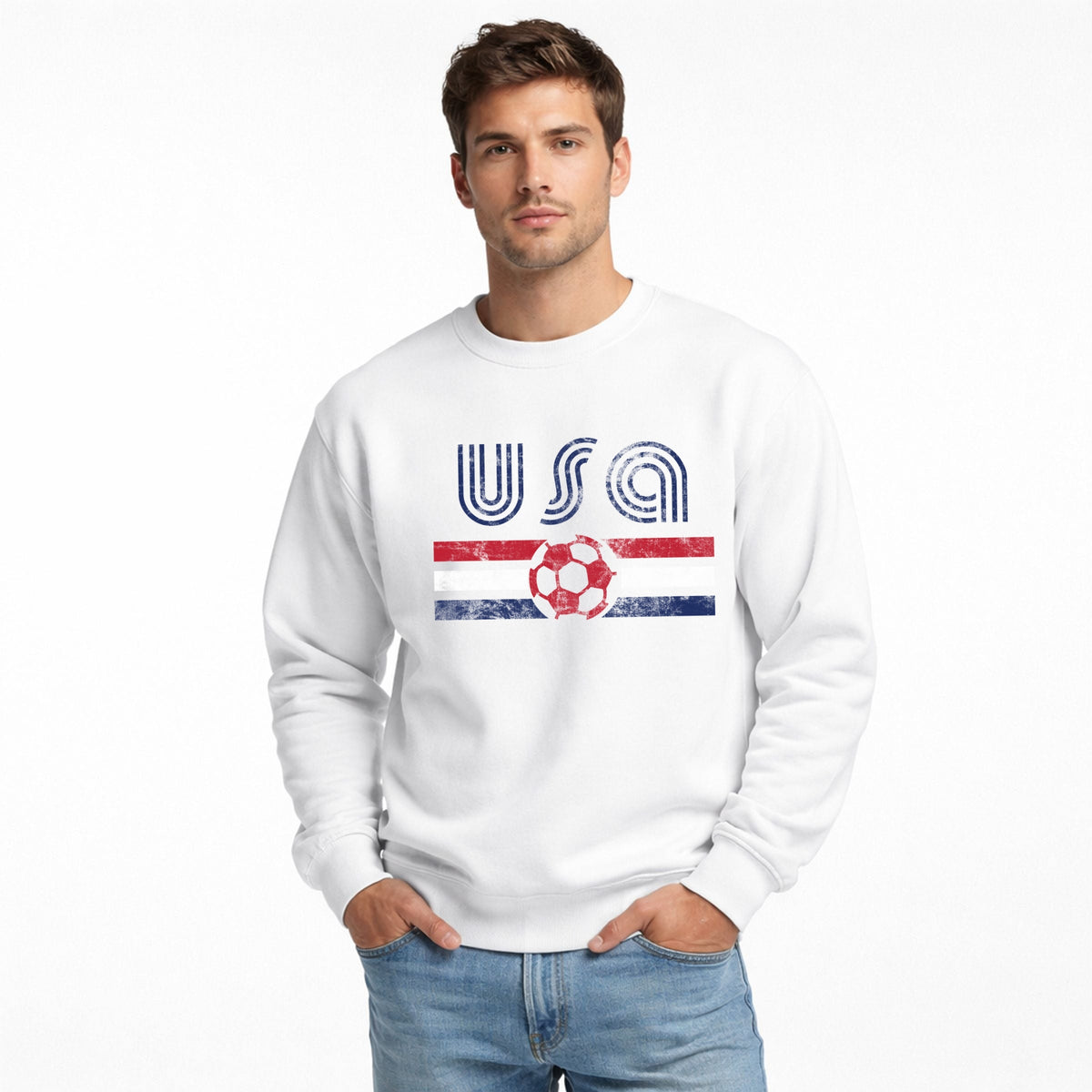 USA Soccer Flag - Men's Graphic Sweatshirt