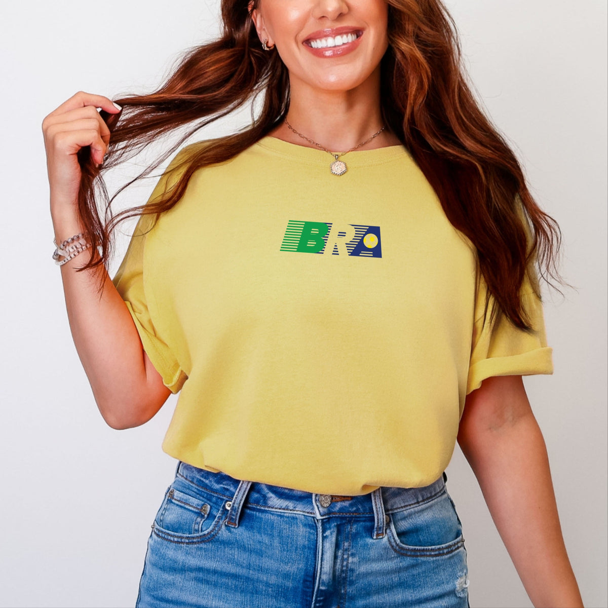 Brazil Soccer Lines - Women's Garment Dyed Graphic T-Shirt