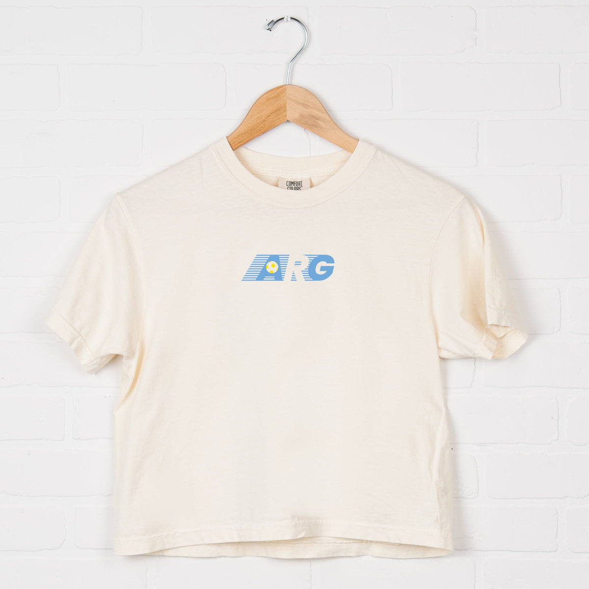 Argentina Soccer Lines - Women's Boxy Crop Top Graphic T-Shirt