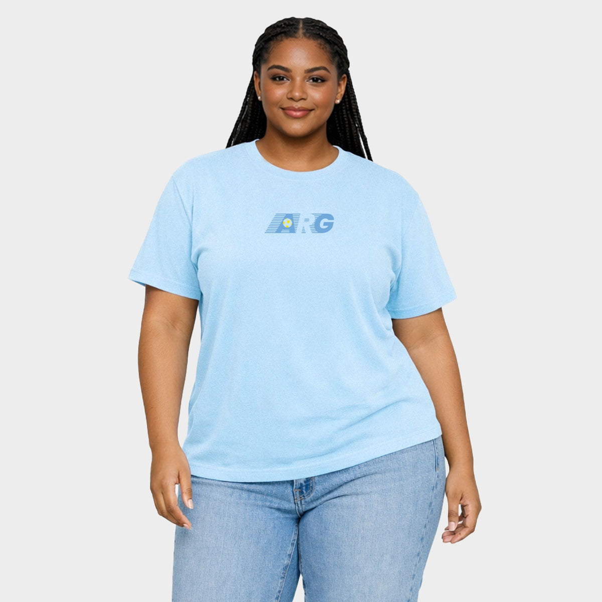 Argentina Soccer Lines - Women's Plus Sized Garment Dyed Graphic T-Shirt