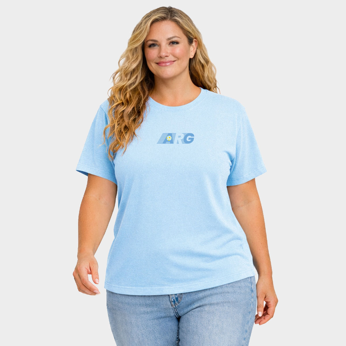 Argentina Soccer Lines - Women's Plus Sized Garment Dyed Graphic T-Shirt