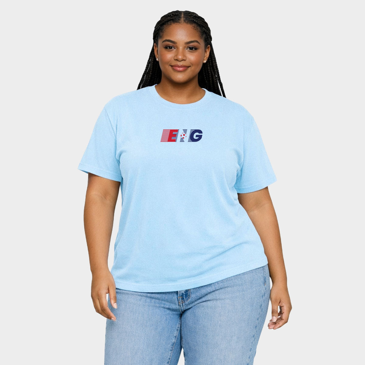 England Soccer Lines - Women's Plus Sized Garment Dyed Graphic T-Shirt