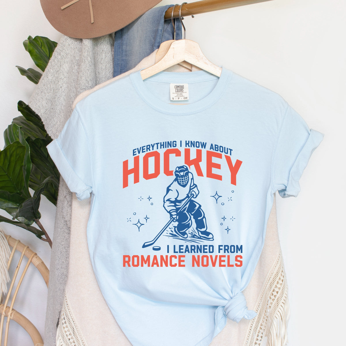 Everything I Know About Hockey Romance Novels - Women's Garment Dyed Graphic T-Shirt