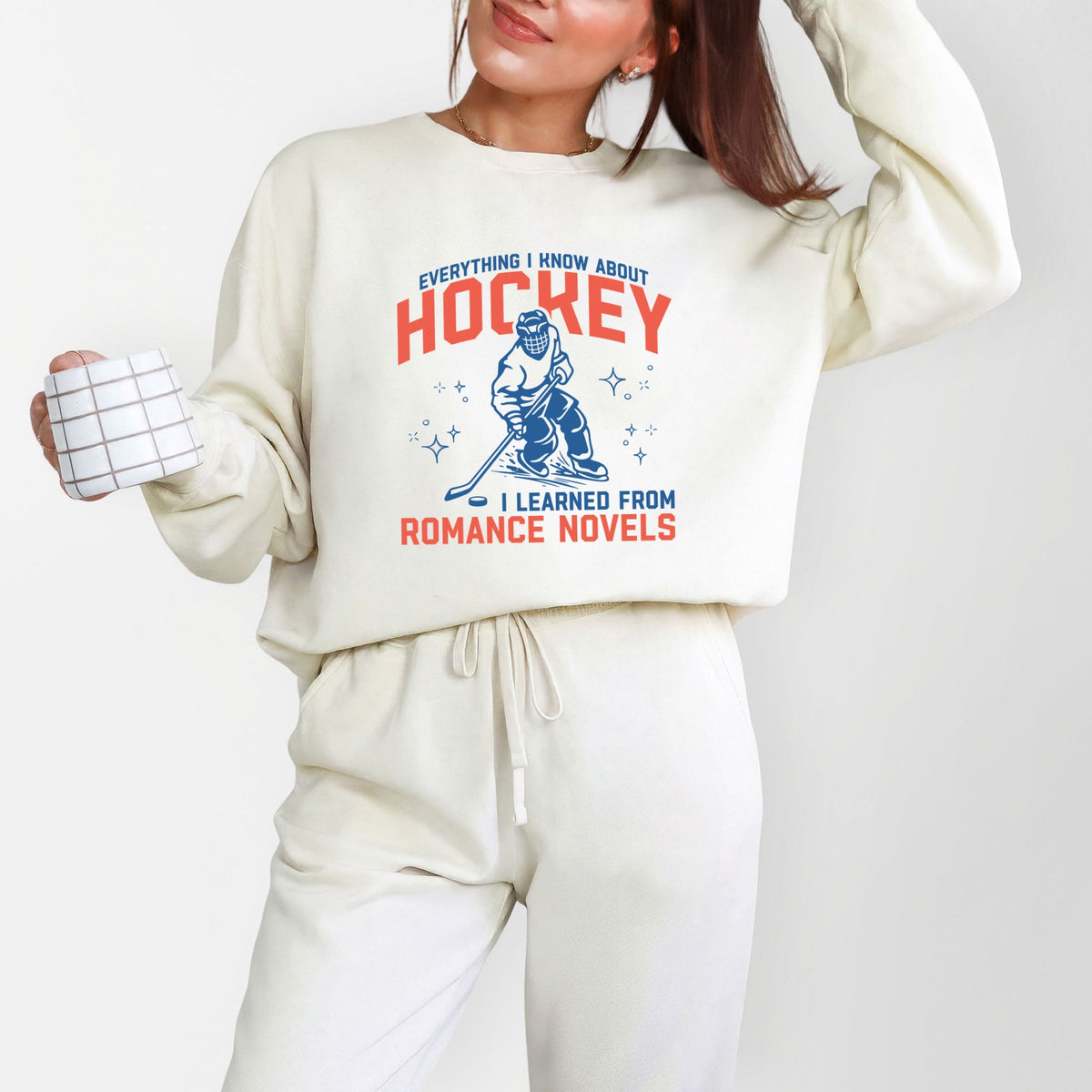 Everything I Know About Hockey Romance Novels - Women's Lightweight Garment Dyed Sweatshirt