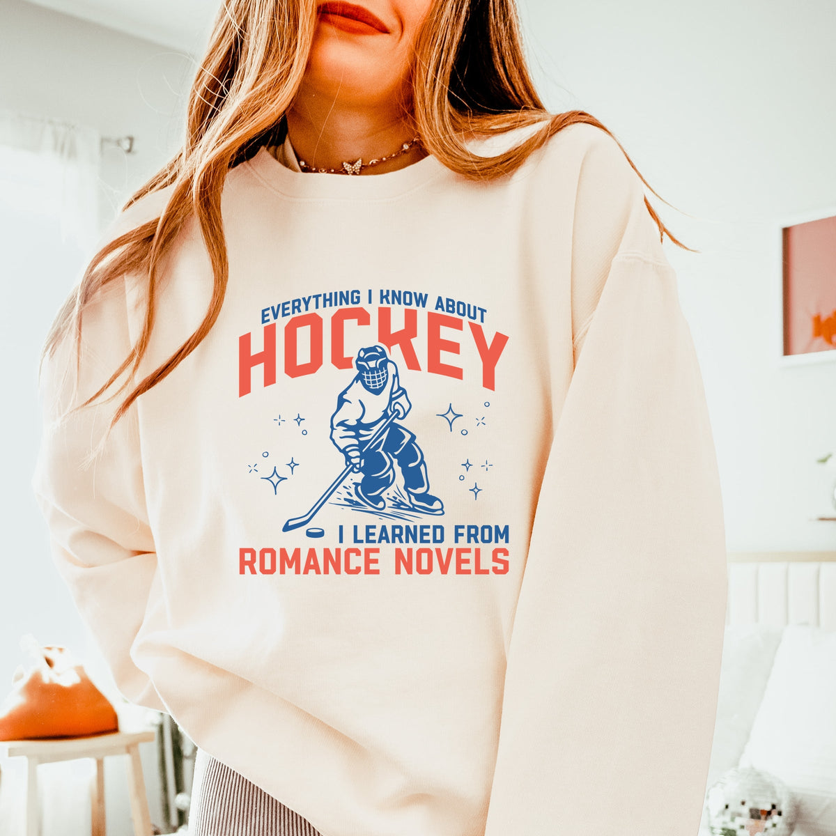 Everything I Know About Hockey Romance Novels - Women's Lightweight Garment Dyed Sweatshirt