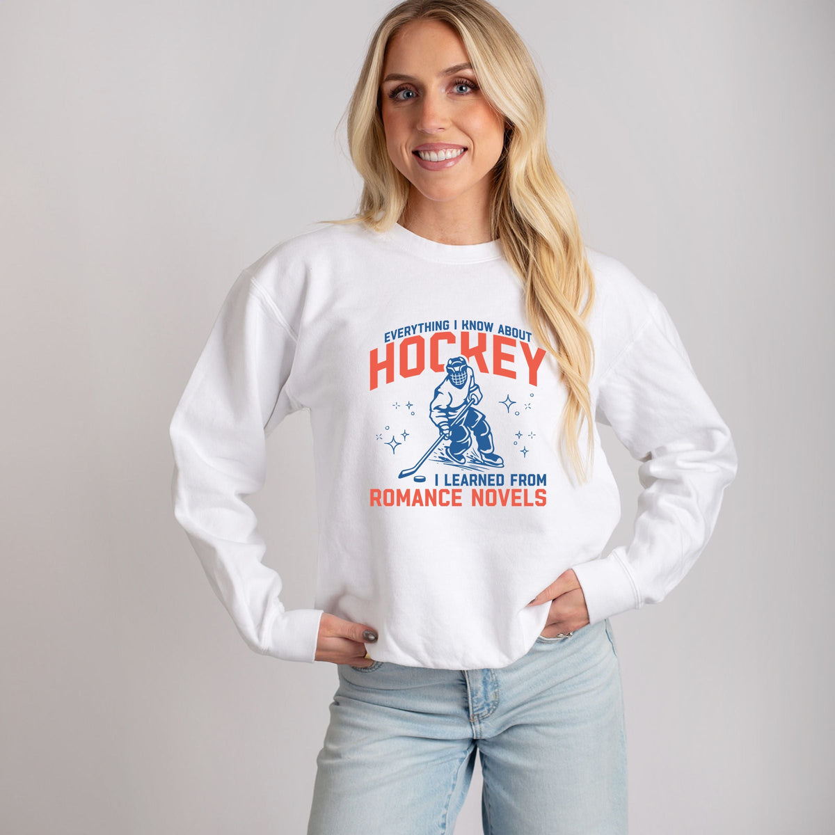 Everything I Know About Hockey Romance Novels - Women's Lightweight Garment Dyed Sweatshirt