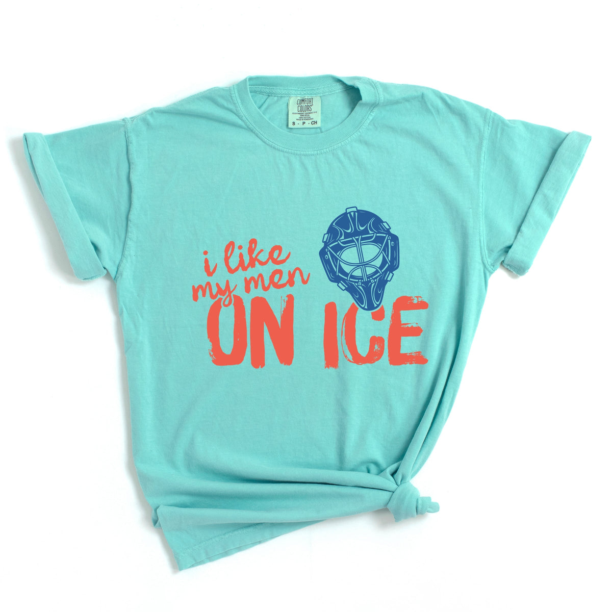 I Like My Men On Ice - Women's Garment Dyed Graphic T-Shirt