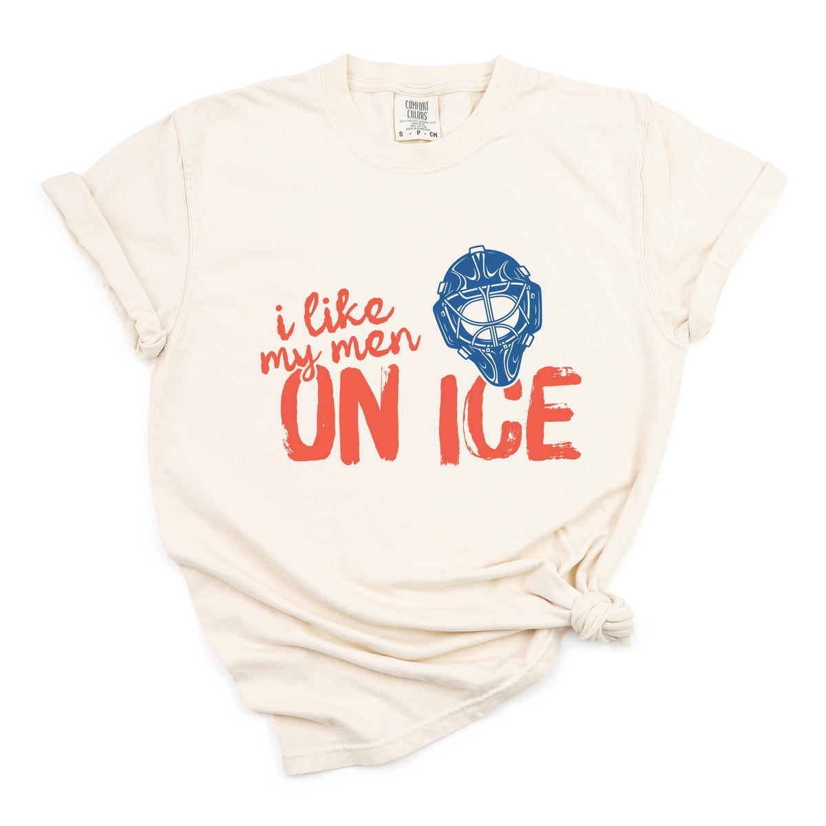 I Like My Men On Ice - Women's Garment Dyed Graphic T-Shirt