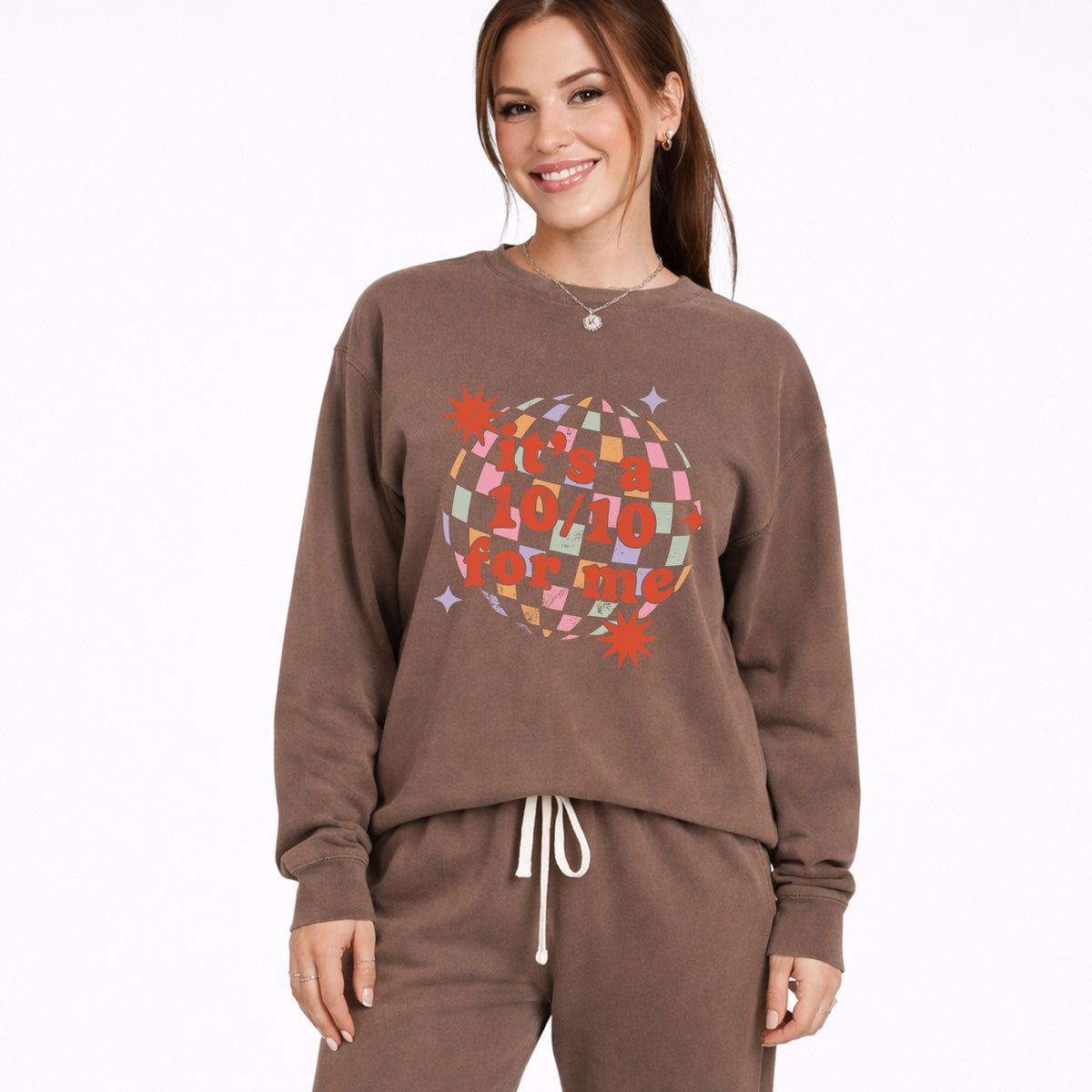 It's A 10/10 For Me Disco - Women's Lightweight Garment Dyed Sweatshirt