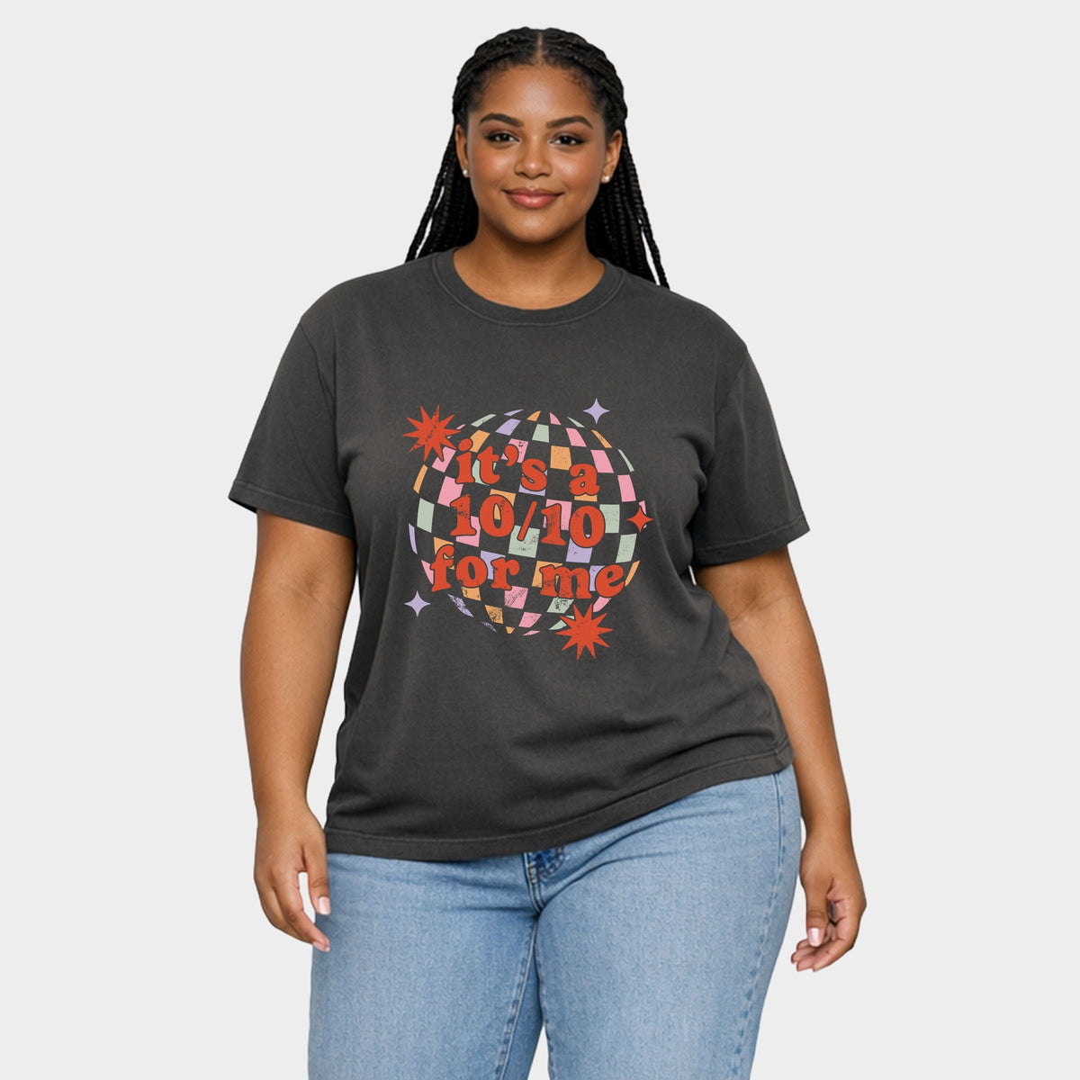 It's A 10/10 For Me Disco - Women's Plus Garment Dyed Tee