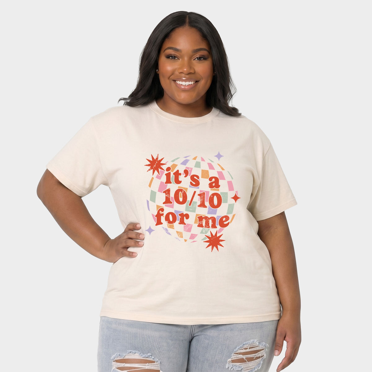 It's A 10/10 For Me Disco - Women's Plus Garment Dyed Tee