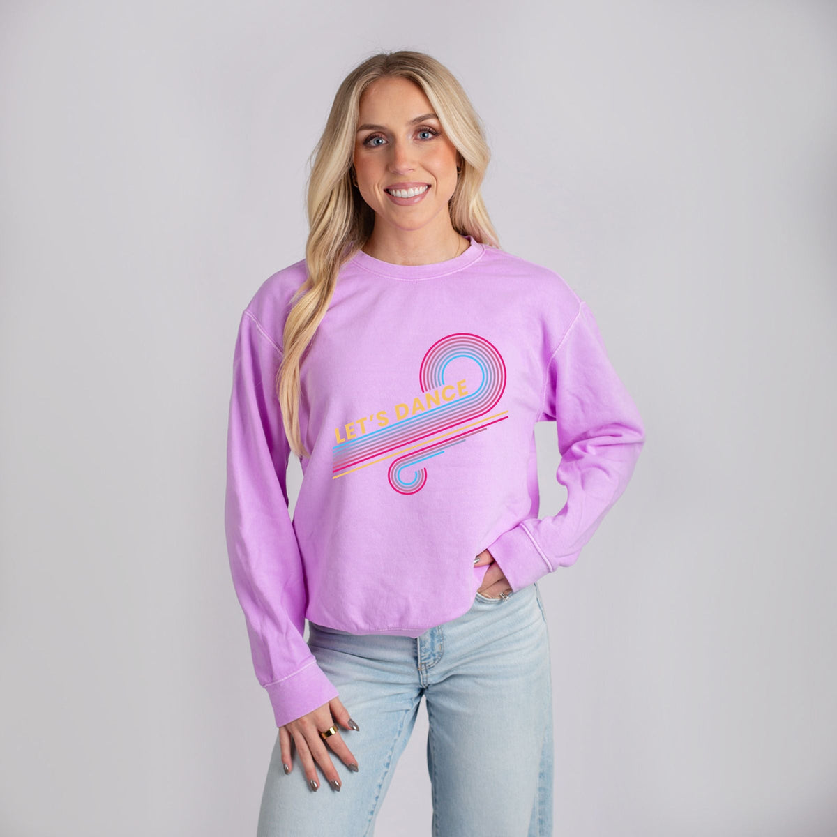 Let's Dance Swirls - Women's Lightweight Garment Dyed Sweatshirt