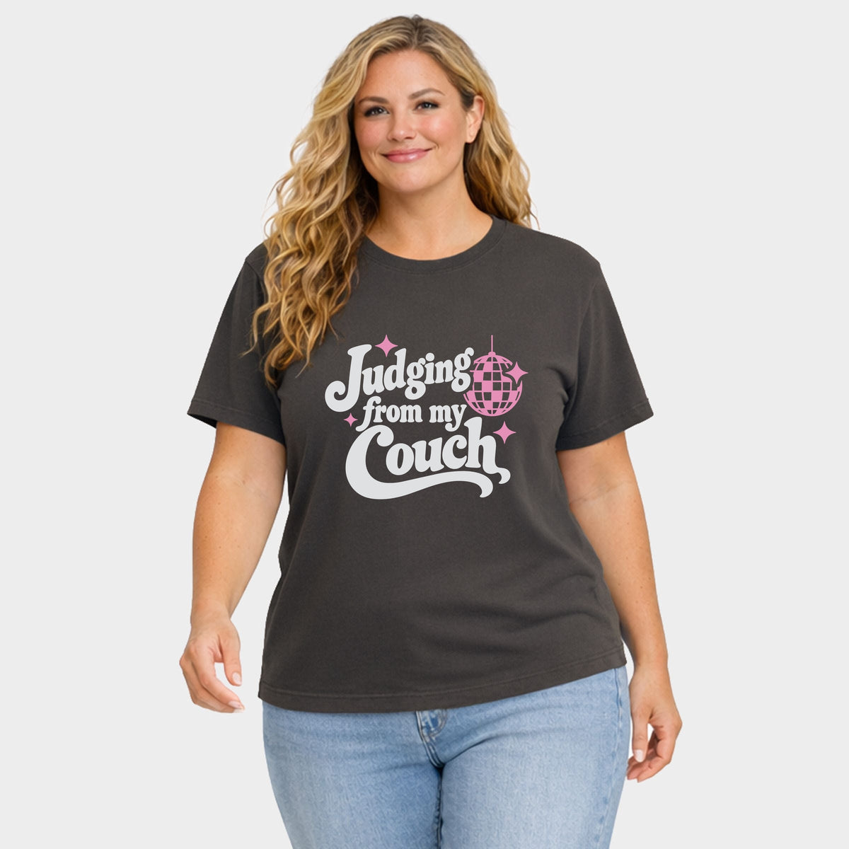 Judging From My Couch Disco - Women's Plus Garment Dyed Tee