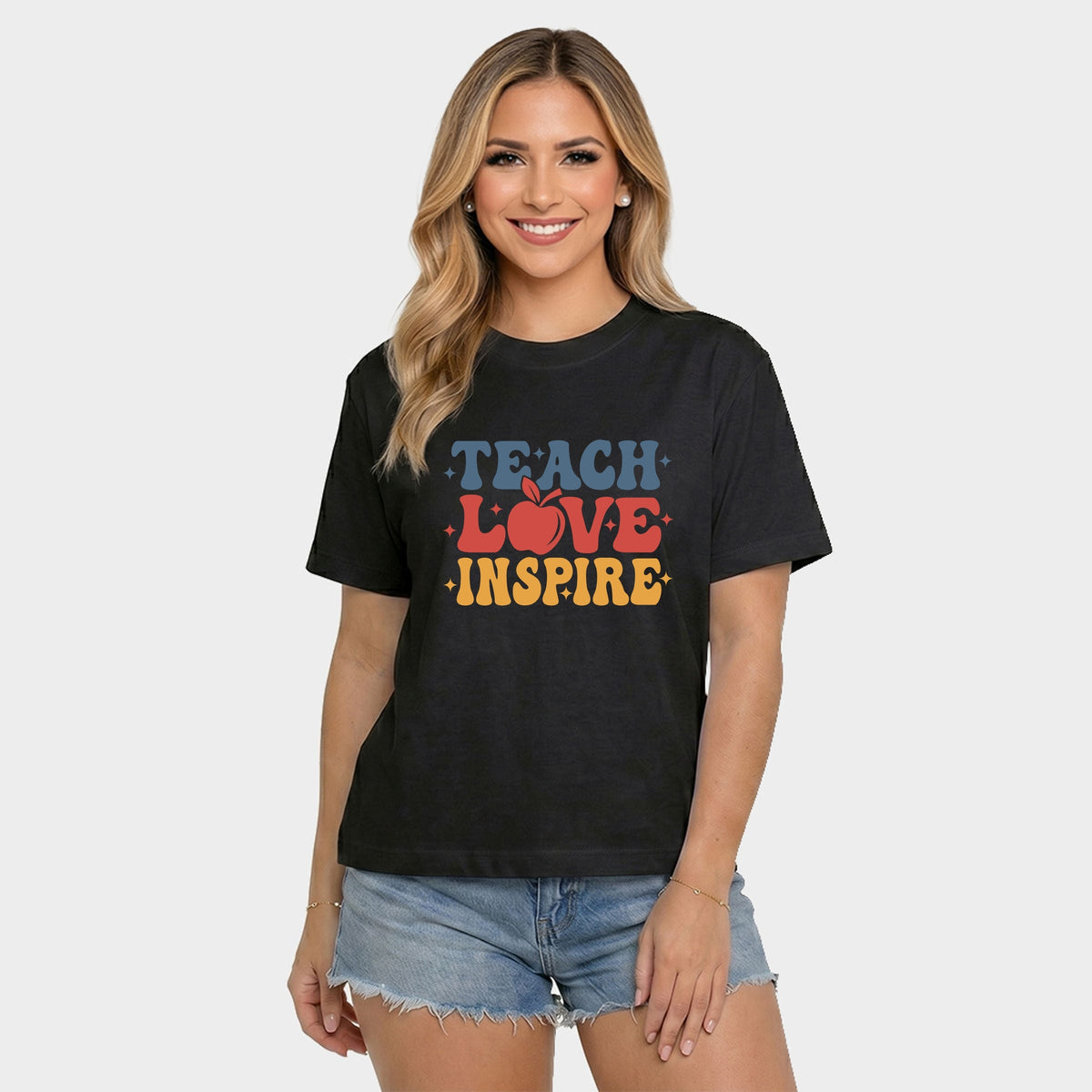 Teach Love Inspire Apple - Women's Relaxed Boxy Tee