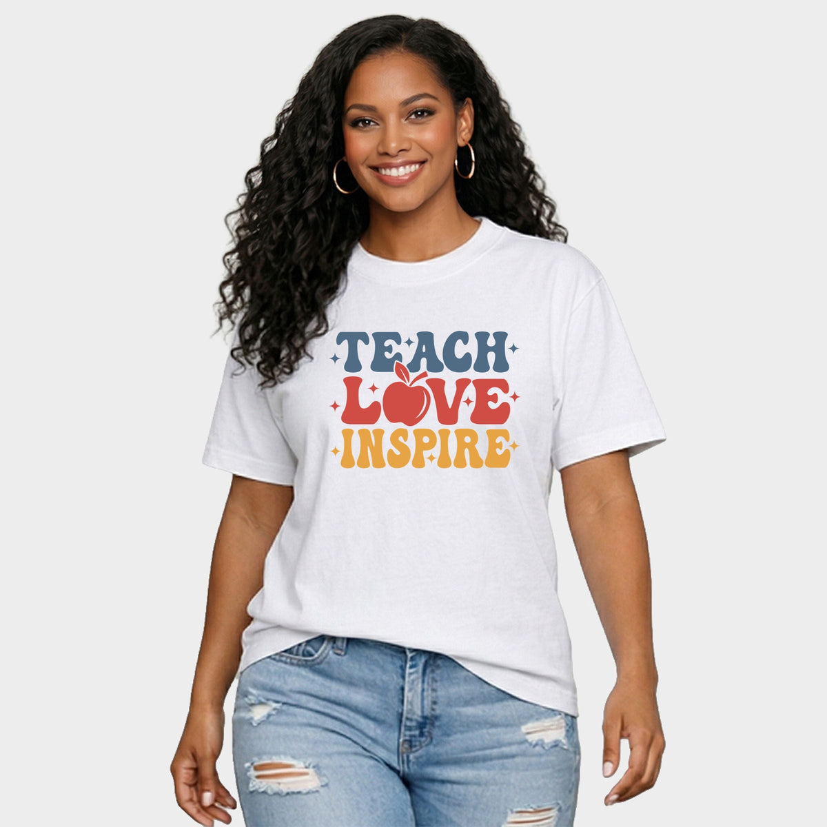 Teach Love Inspire Apple - Women's Relaxed Boxy Tee