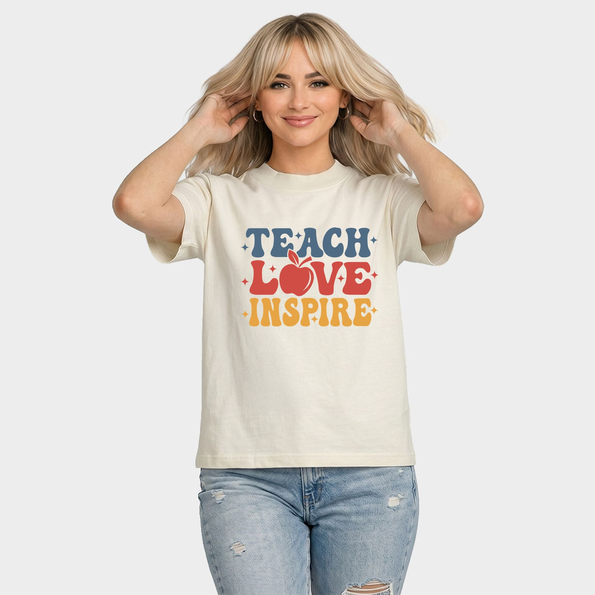 Teach Love Inspire Apple - Women's Relaxed Boxy Tee
