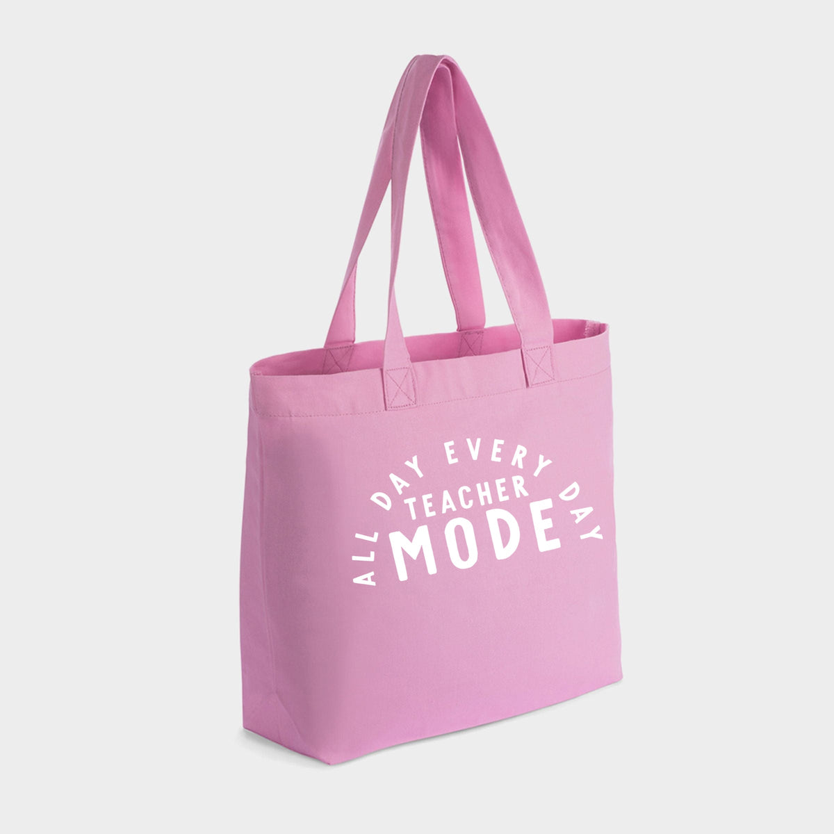 Teacher Mode All Day - Zippered Canvas Tote