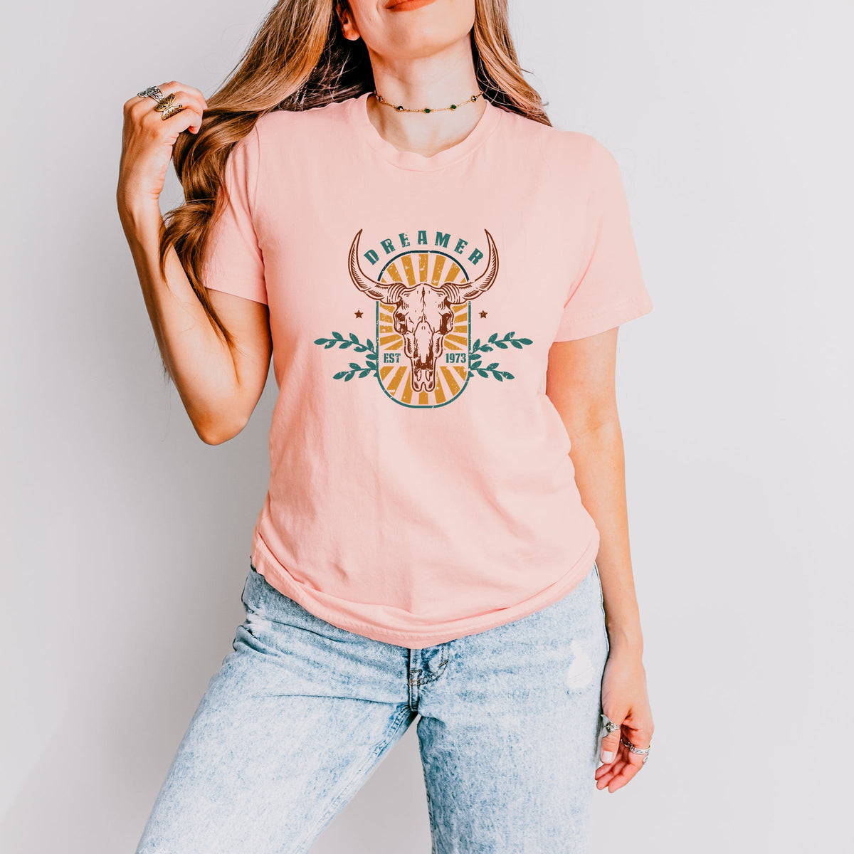 Cow Skull Dreamer - Women's Short Sleeve Graphic T-Shirt