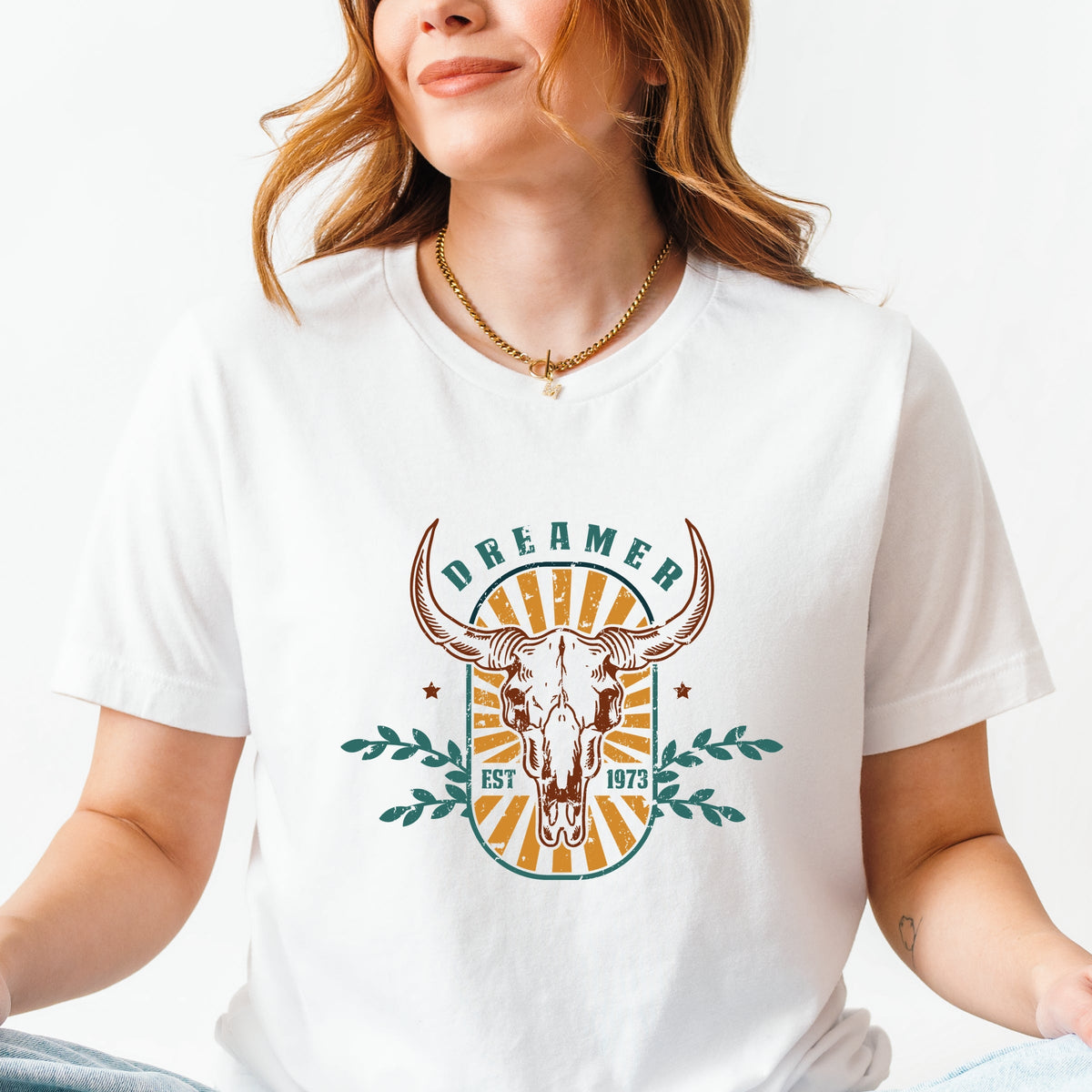 Cow Skull Dreamer - Women's Short Sleeve Graphic T-Shirt