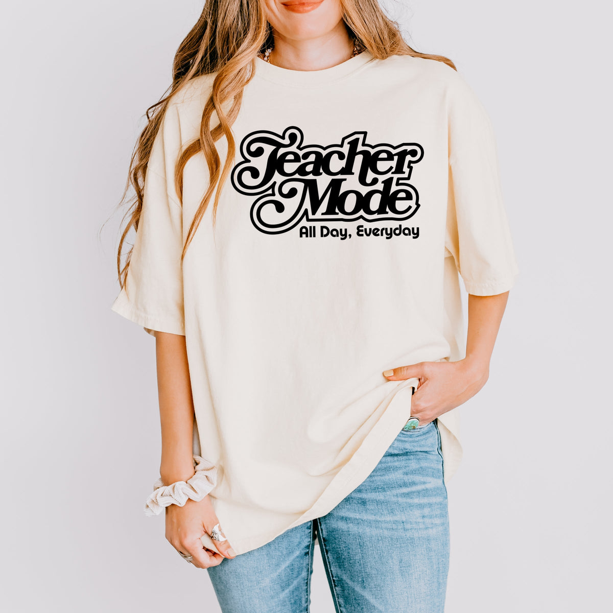 Teacher Mode Everyday - Women's Garment Dyed Graphic T-Shirt